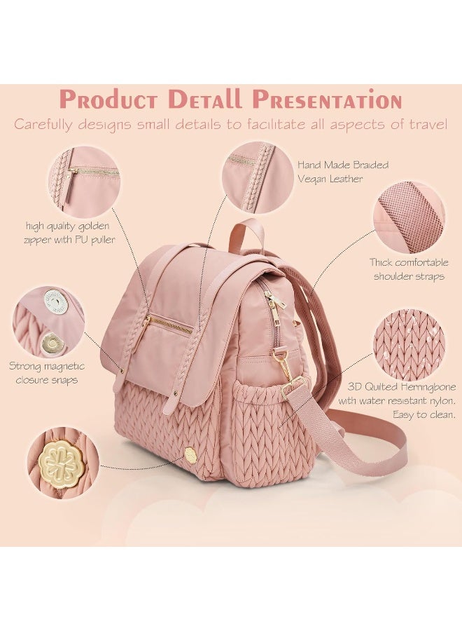SEWBOO Diaper Bag Backpack Large Capacity Convertible Travel Back Pack Waterproof Baby Bag for Mom and Girl - Image 3