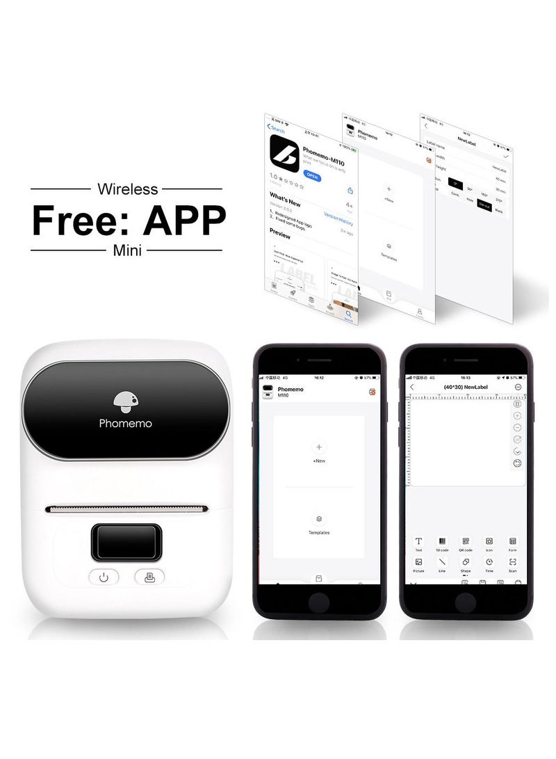 phomemo Portable Bluetooth Thermal Mini Label Maker Compatible with Android iOS System - Image 3