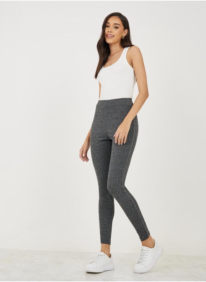 Styli - Side Seam Strip Crop Length Leggings - Image 1