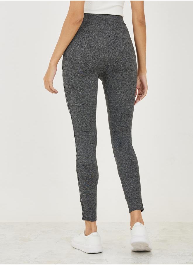 Styli - Side Seam Strip Crop Length Leggings - Image 1