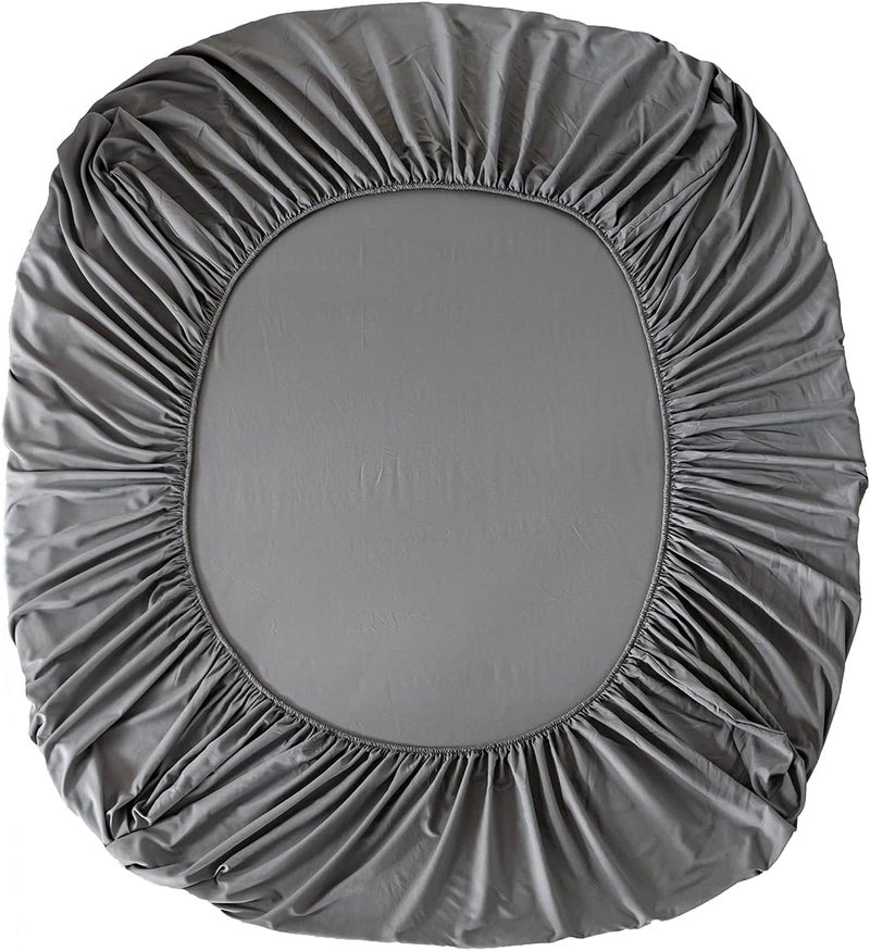 Good Nite Fitted Sheet 180 x 200 cm Grey Polyester Bed Sheet 30 cm Extra Deep Pocket Sheet Fitted Sheet Soft and Breathable Machine Washable - Image 4