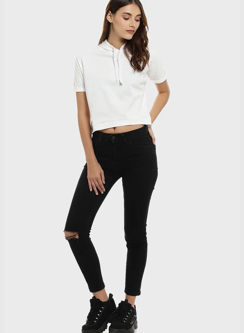 Campus Sutra Round Neck Blouse