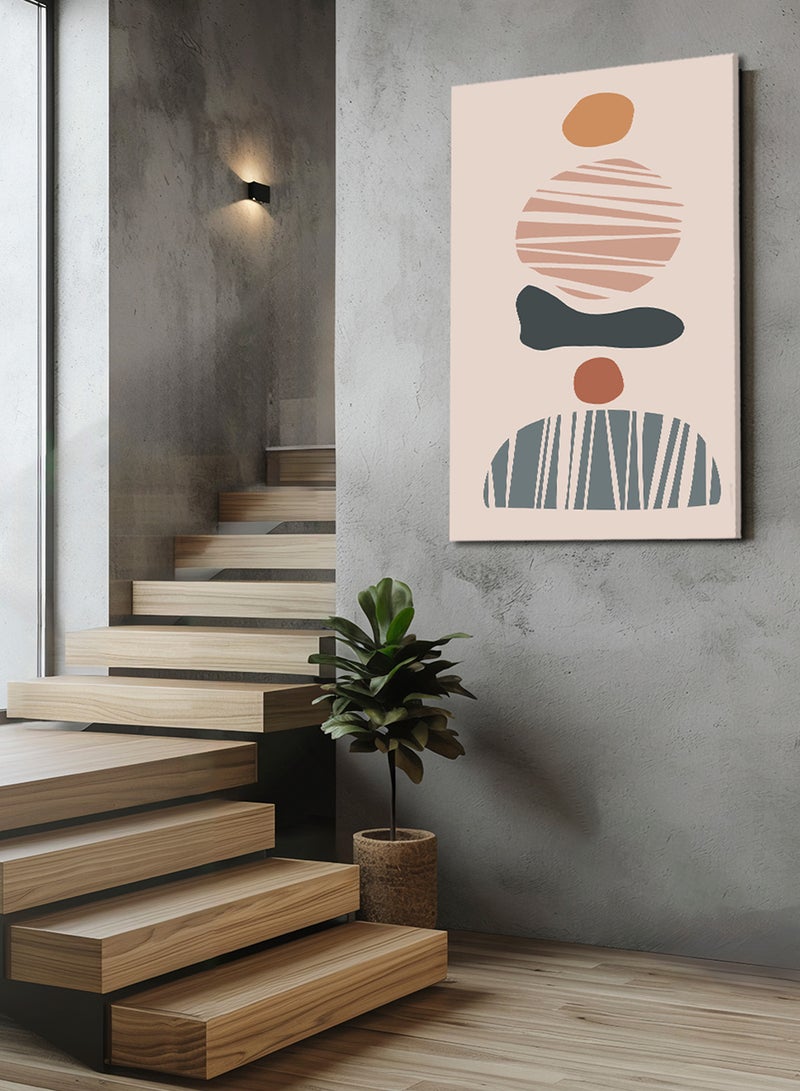 لوحة كانفاس على إطار خشبي بتصميم فن تجريدي - Image 1