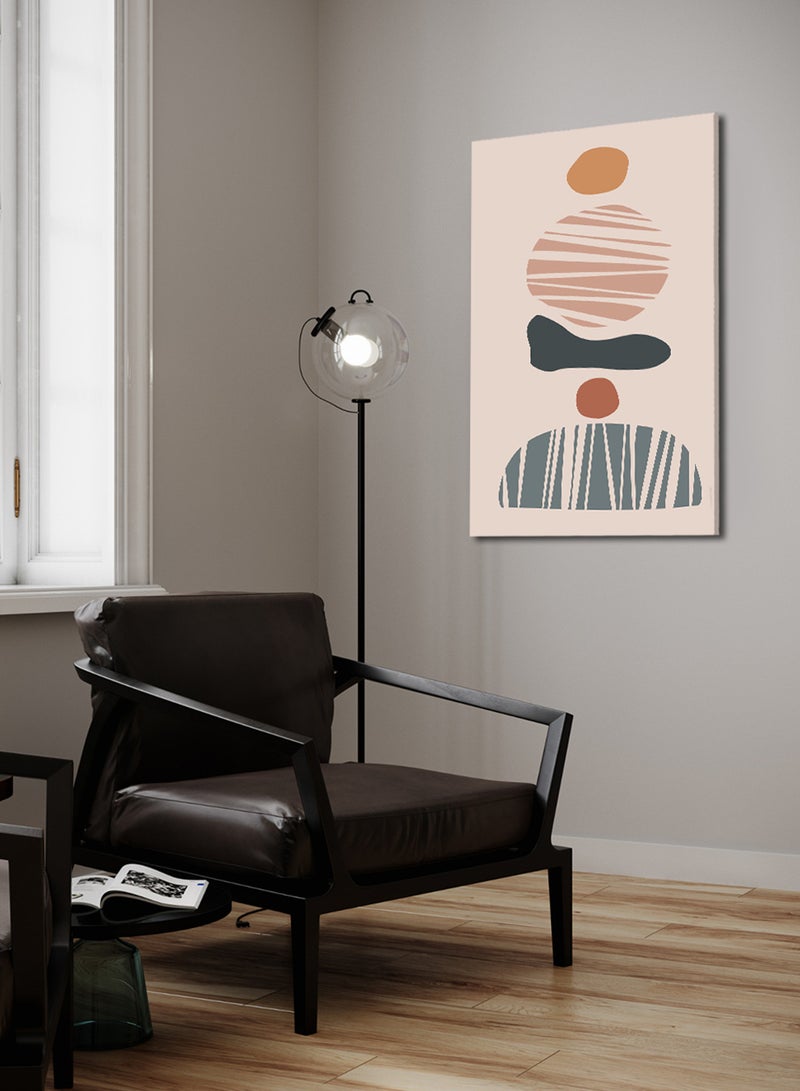 لوحة كانفاس على إطار خشبي بتصميم فن تجريدي - Image 3