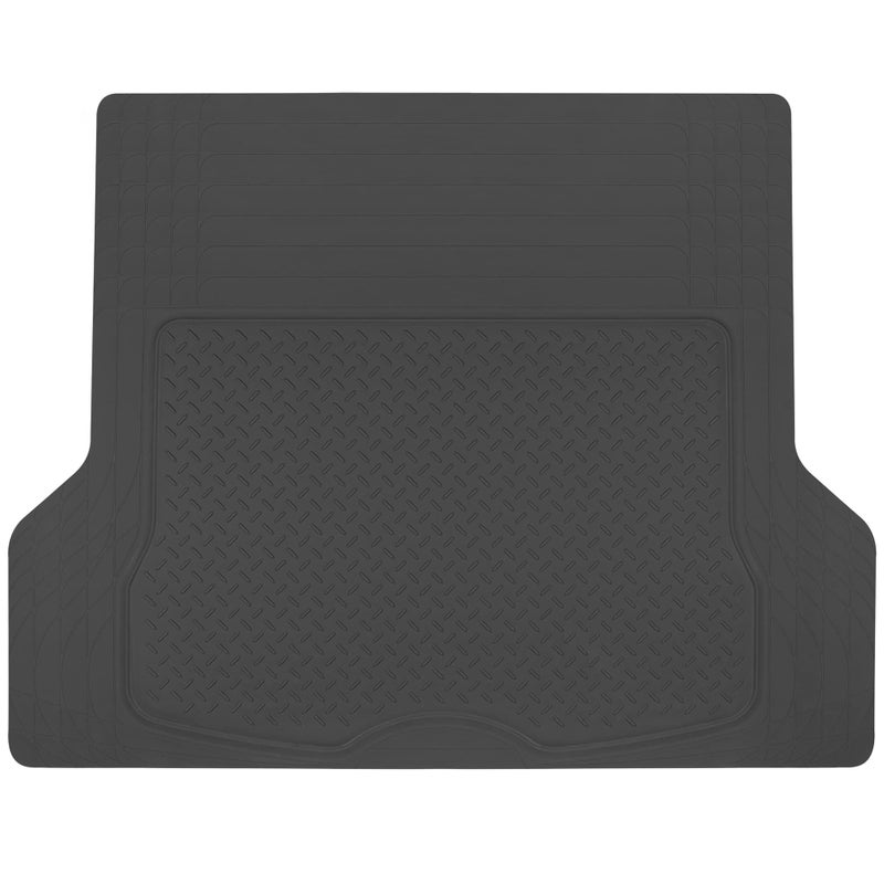 BDK Heavy Duty Rubber Cargo Mat Liner AllWeather Trunk Protection TrimtoFit Design for Cars SUVs Vans Trucks NonSlip Waterproof Durable Cargo Floor Liner 54 x 435 x 025 Black