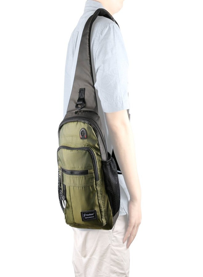 Vanlison Crossbody Sling Bag Backpack for Men & Women Army Green - Image 4