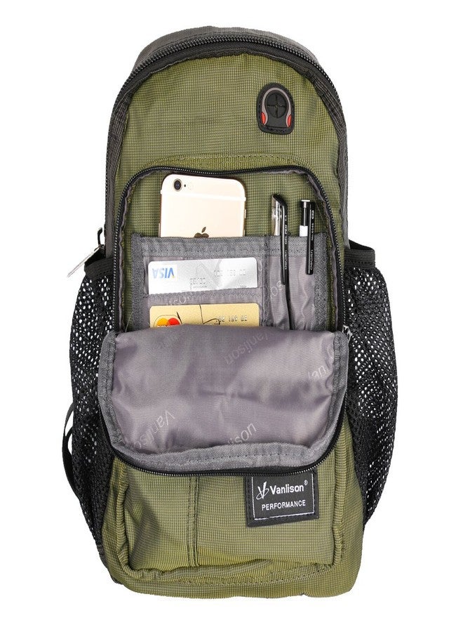 Vanlison Crossbody Sling Bag Backpack for Men & Women Army Green - Image 2