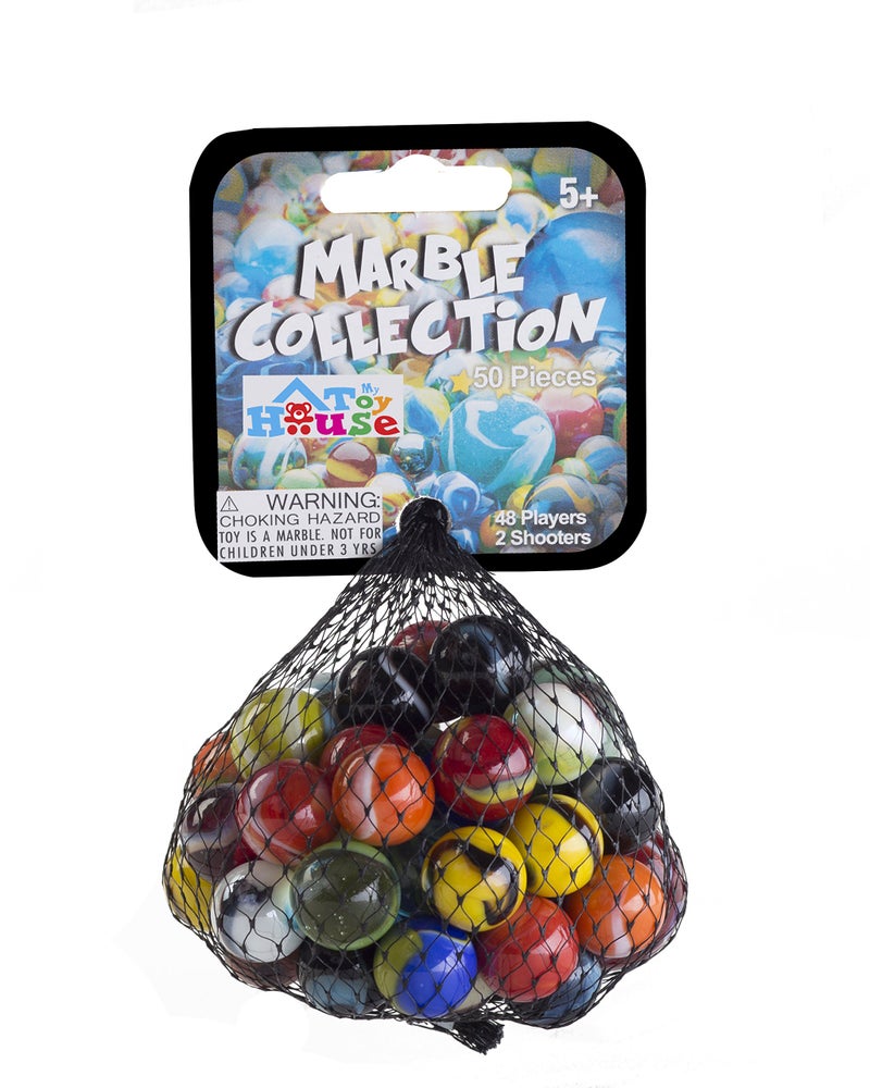 Ader Products 50 Piece Marbles Set - Colorful Glass Marbles for Kids Marbles Game | 48 Players and 2 Shooter - Image 2