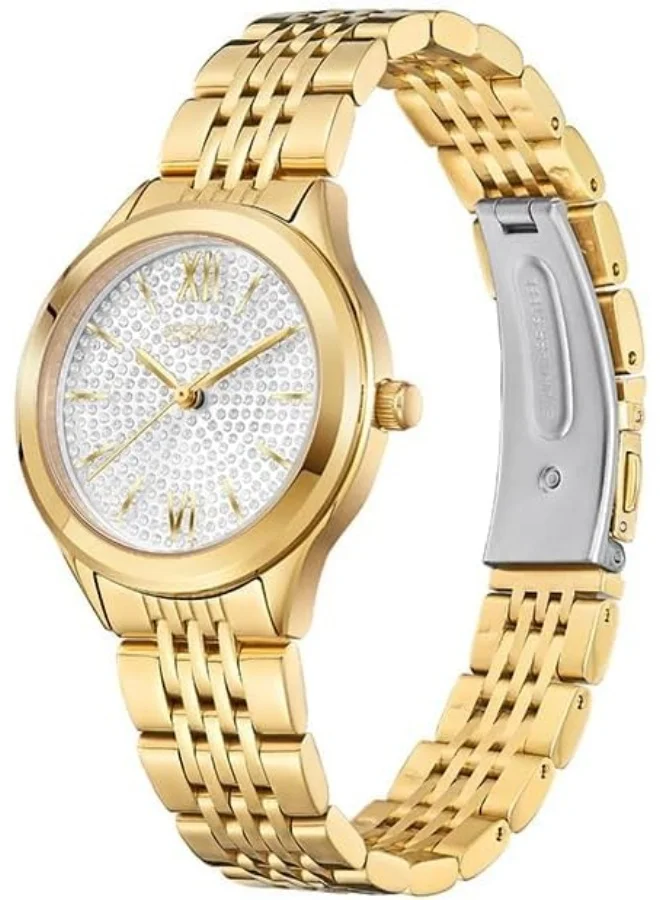 إكستاسي ECSTACY Women's 2035 Movement Watch, Analog Display and Stainless Steel Strap - E23517-GBGS, Gold