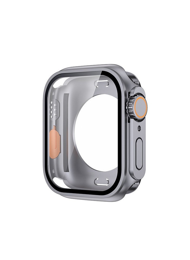 غطاء حماية أصلي باللون الرمادي والبرتقالي لساعة Apple Iwatch S10 (46 مم) من فيلم مقوى مدمج ومقاوم للماء والسقوط - Image 1