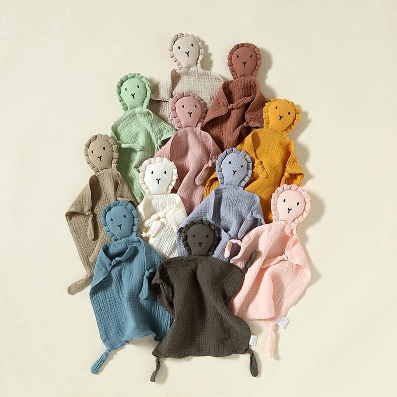 Baby Comfort Towel Cute Baby Pure Cotton Gauze Newborn Toy Comfort Doll Companion Plush Toy Soothing Sleep Lion - Image 3