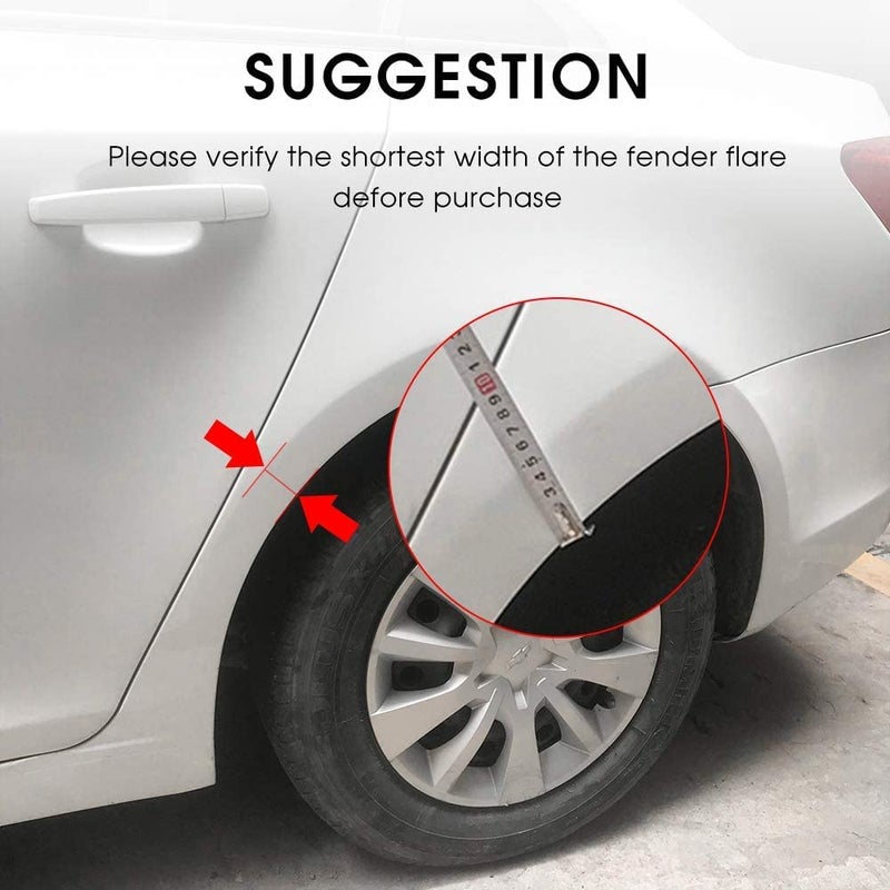 Crobat Car Fender Protect,General Rubber Carbon Fiber Fender Flares Car Wheel Arch Eyebrows Protect Anti-Scratch Pad Exterior Fenders Protect(Black) (1 psc) - Image 4