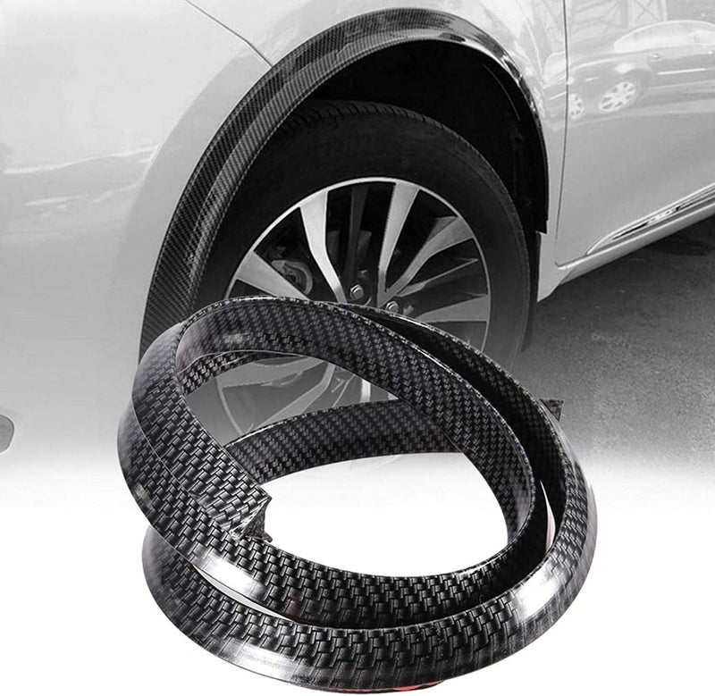 Crobat Car Fender Protect,General Rubber Carbon Fiber Fender Flares Car Wheel Arch Eyebrows Protect Anti-Scratch Pad Exterior Fenders Protect(Black) (1 psc) - Image 1