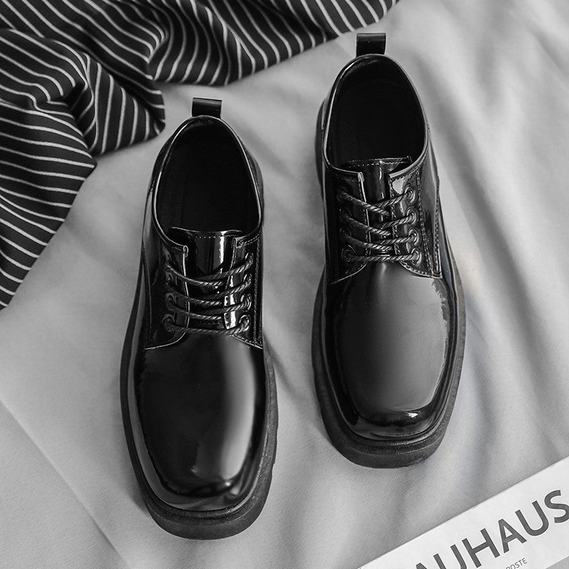 All Black Chef Men'S Shoes Winter Kitchen Kitchen Work Skate Shoes Leather Shoes Men'S Labor Protection Trendy Shoes Junior Boys Thick Sole - Image 1