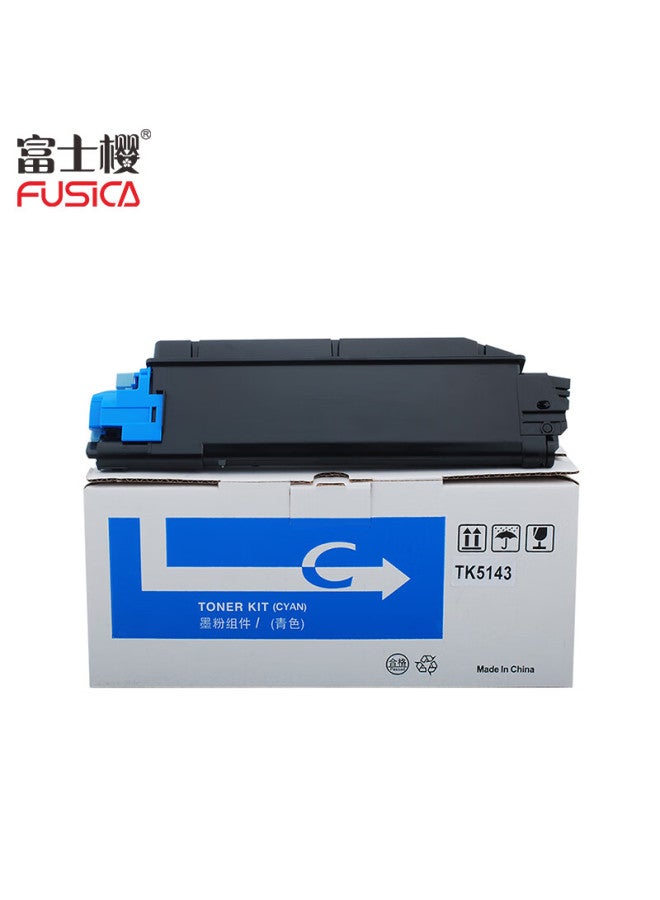 Fusica Tk-5143c Toner Cartridge (blue Compatible With Kyocera M6530cdn M6030cdn P6130cdn), Cyan Color, Includes Waste Toner Cartridge - Image 1