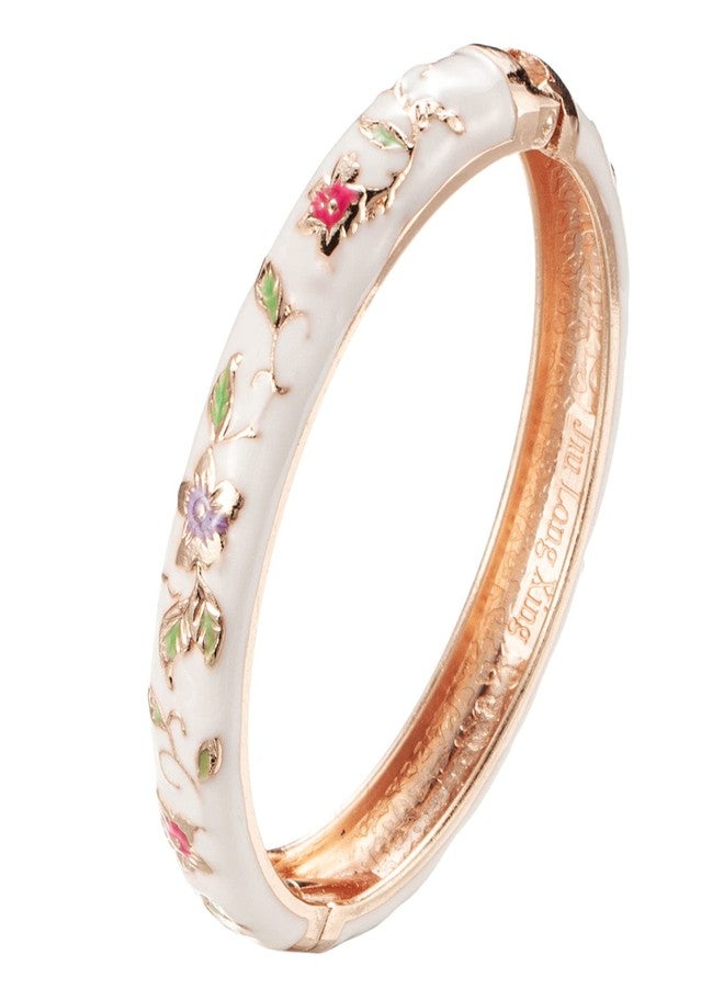 UJOY Vintage Bracelet Colorful Cloisonne Women Hinged Bangles Enameled Bracelets Jewelry Gifts 55A82 White - Image 1