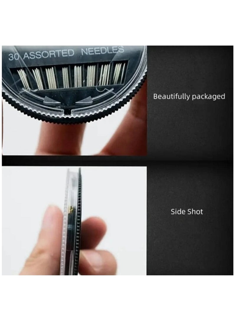 Sewing Needles, Set of 30 Sewing Needles, Sewing Needle, Large Quantity of Sewing Needles, Multi-Purpose Needles, Thread Needles, Large and Small Needles, Embroidery and Fabric Detailing Needles, Large Eye Needles, 30-Piece Set of Various Sizes Needles. - Image 3