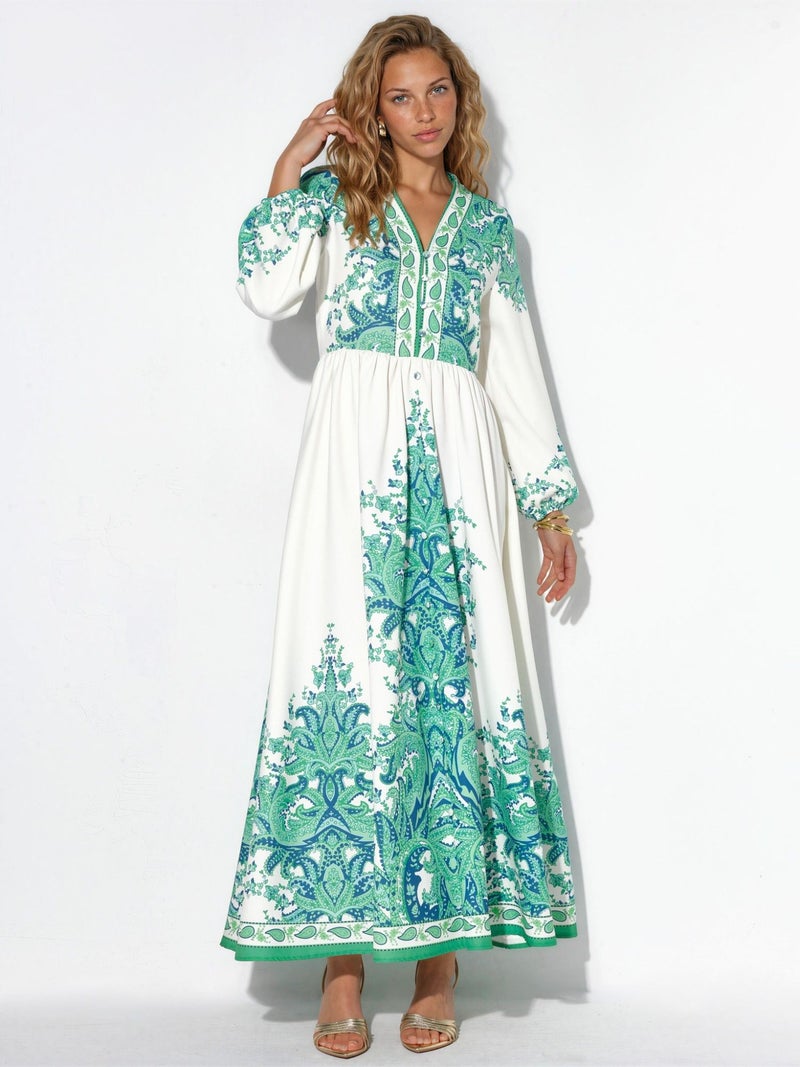 Jennyfer Paisley A-line Maxi Dress With Tie Belt - Image 5