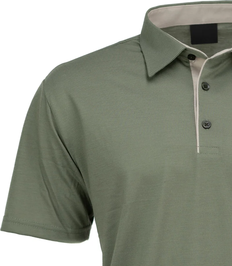 Oppland Men's Shirt Collar Pocket Short Sleeve Normal Cut Full Pattern Premium Cotton Fabric T-Shirt