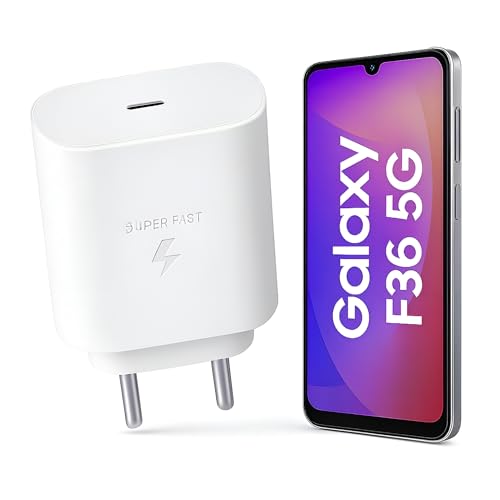 SHOQU Samsung Original 25W C-Type PD Super-Fast Charging Adapter for Samsung Galaxy A57|A55|A16|A36| A56|A06|M07|M17|M36|M35|M16|M06|M07|M17|M05|M56|F36|F06|F05|F56| 25watt USB C Fast Adaptor Charge, White - Image 4
