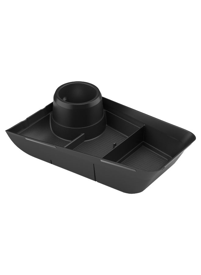 Spigen Lower Center Console Organizer for Tesla Model Y Standard 2025/2026 Juniper, Multi Function Interior Storage Tray, Extra Cup Holder, Non-Slip Silicone Mat, Anti-Rattle Design - Image 1