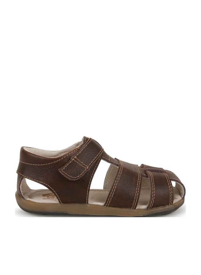 See Kai Run Jude IV - Classic Fisherman Style Leather Sandal for Boys - Brown, Toddler 6 - Image 1