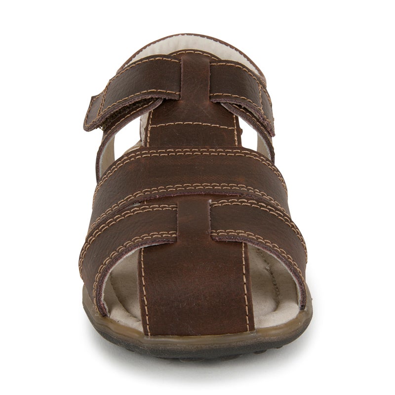 See Kai Run Jude IV - Classic Fisherman Style Leather Sandal for Boys - Brown, Toddler 6 - Image 4
