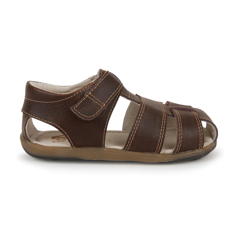See Kai Run Jude IV - Classic Fisherman Style Leather Sandal for Boys - Brown, Toddler 6 - Image 3