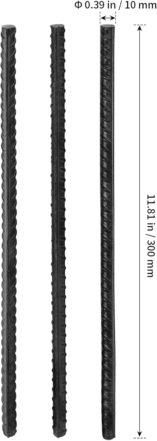 SHEUTSAN 20 PCS 12 Inch Rebar Stakes 38 Thick Heavy Duty Steel Rebar Ground Anchor Stakes Straight Metal Stakes for Camping Tent Concrete Forming Plant Stakes Black - Image 2