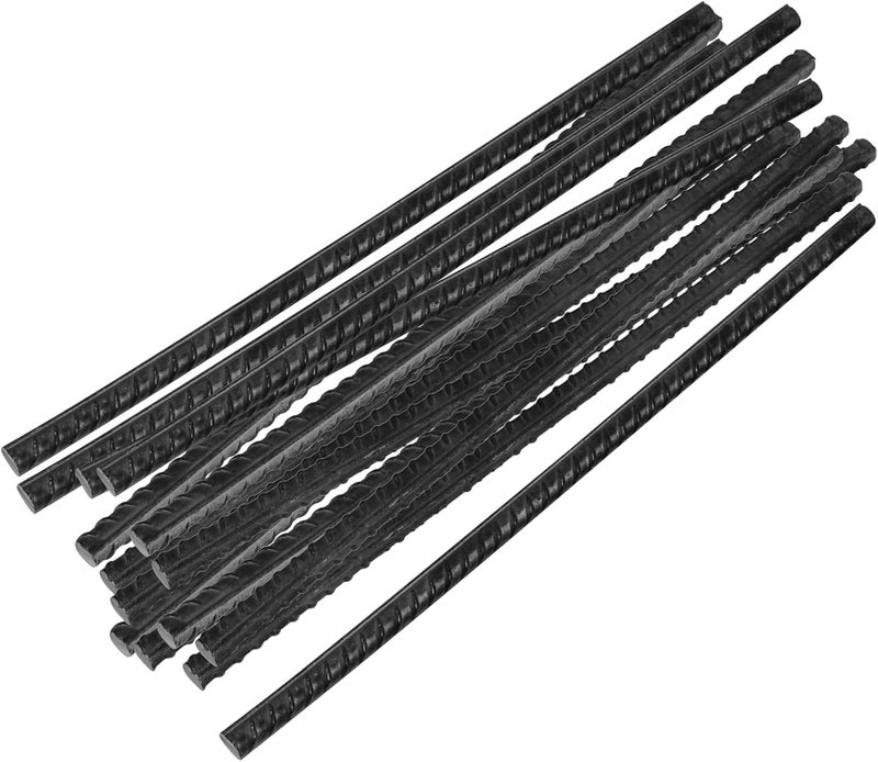 SHEUTSAN 20 PCS 12 Inch Rebar Stakes 38 Thick Heavy Duty Steel Rebar Ground Anchor Stakes Straight Metal Stakes for Camping Tent Concrete Forming Plant Stakes Black - Image 1