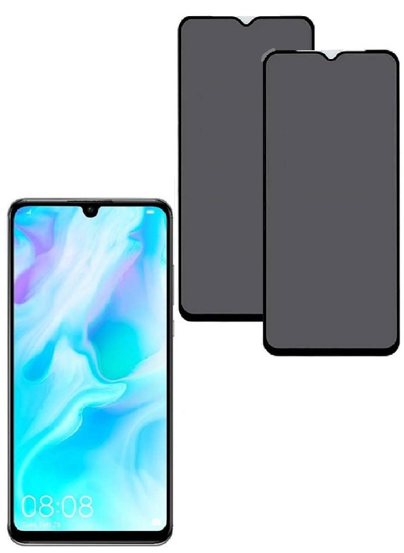 we3 2 Pieces Tempered Glass Screen Protector Anti-Spy Privacy Designed For Huawei P30 lite Full Glue Edge to Edge Full Screen Coverage And Bubble Free - Image 1