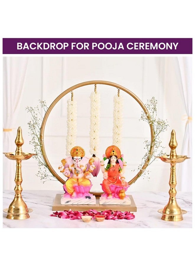 DecorTwist DecorTwist® Small Circular Backdrop Stand Frame for Varalaxmi Pooja Ganesh Chaturthi Laxmi Pooja Diwali Festival Decoration Home Decor Photo Backdrop Support for Wedding Baby Shower Decorative Item  - Image 5