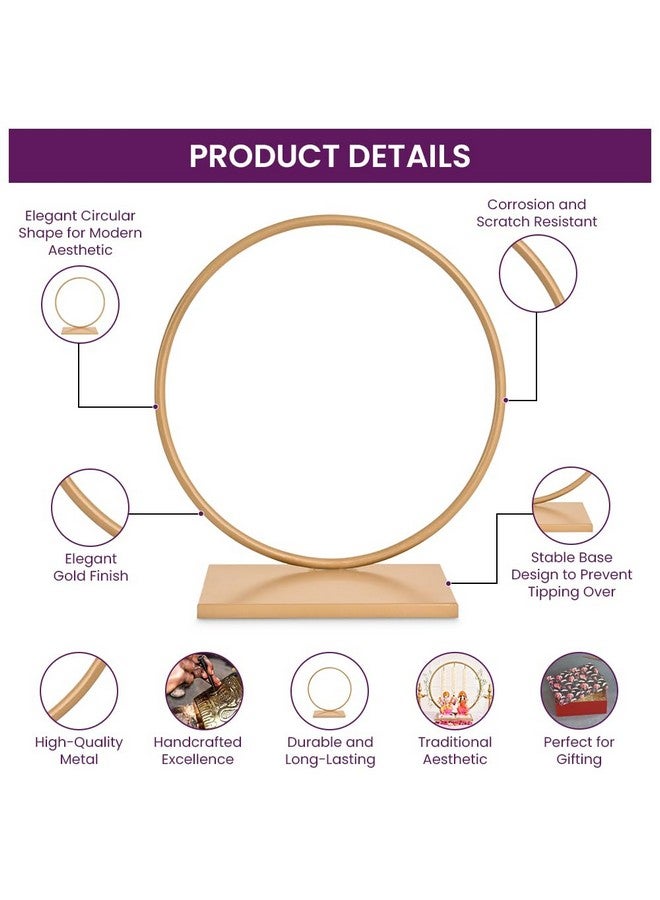 DecorTwist DecorTwist® Small Circular Backdrop Stand Frame for Varalaxmi Pooja Ganesh Chaturthi Laxmi Pooja Diwali Festival Decoration Home Decor Photo Backdrop Support for Wedding Baby Shower Decorative Item  - Image 3