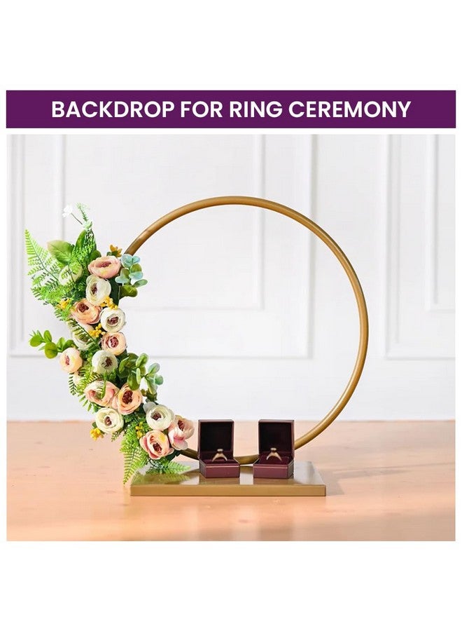 DecorTwist DecorTwist® Small Circular Backdrop Stand Frame for Varalaxmi Pooja Ganesh Chaturthi Laxmi Pooja Diwali Festival Decoration Home Decor Photo Backdrop Support for Wedding Baby Shower Decorative Item  - Image 4