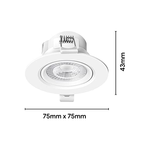 wipro Polycarbonate Garnet 3W Round Led Wave Spotlight|Cob Spotlight for Ceiling|Warm White Light (2700K)|Adjustable Design|Recessed Tiltable Downlighter for False Ceiling|Cutout-60 Mm|Pack of 12 - Image 2