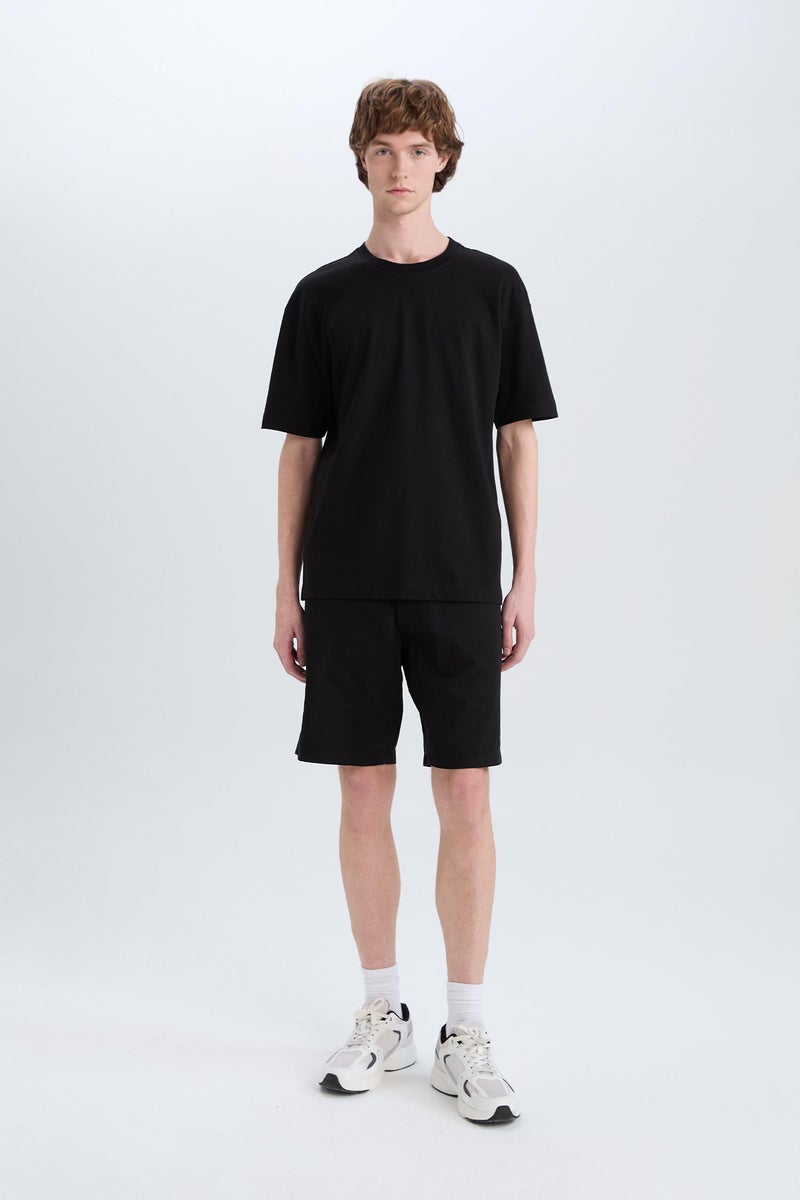 DeFacto Black Man Cotton Regular Fit Bermuda Shorts Casual - Image 2