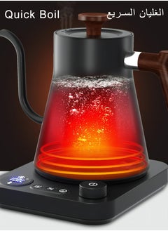 LKTOCAFT Gooseneck Electric Kettle with 100 Pieces Coffee Filter Paper, Stainless Steel Coffee Kettle with Knob Temperature Adjustment,  Keep Warm and Suitable for Home and Office, 900ML, 1200W Power  - Image 5
