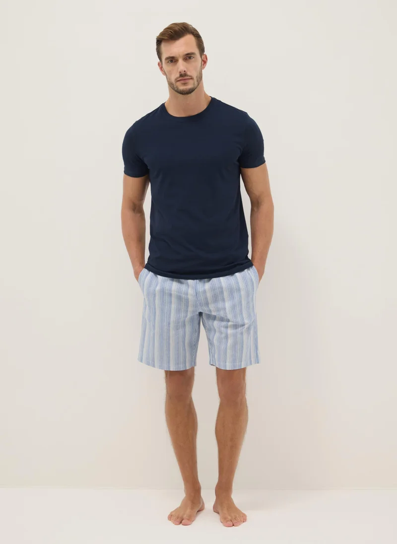Ovs OVS Pure Cotton Multicoloured Striped Pyjama Shorts Regular Fit