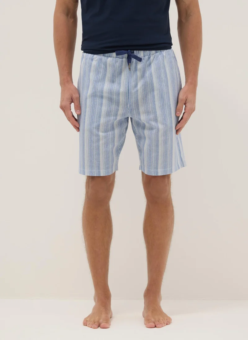 Ovs OVS Pure Cotton Multicoloured Striped Pyjama Shorts Regular Fit