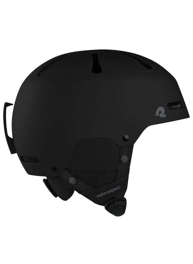 Retrospec Retrospec Comstock Ski & Snowboard Helmet for Adults - Durable ABS Shell, Protective EPS Foam & 10 Cooling Vents - Adjustable Fit for Men & Women - Matte Black, Medium  - Image 1