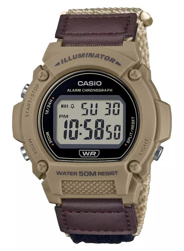 CASIO Men's Digital Watch brown Cloth Strap W-219HB-5AVDF - Image 1