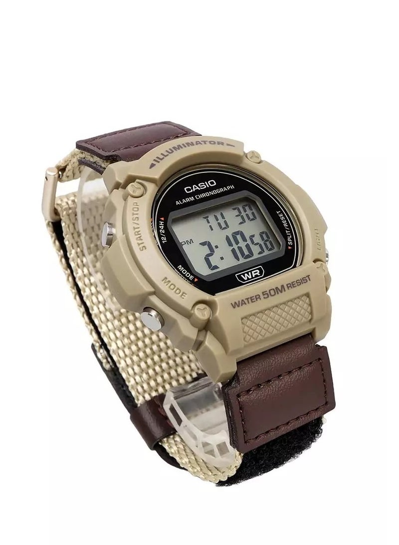 CASIO Men's Digital Watch brown Cloth Strap W-219HB-5AVDF - Image 2