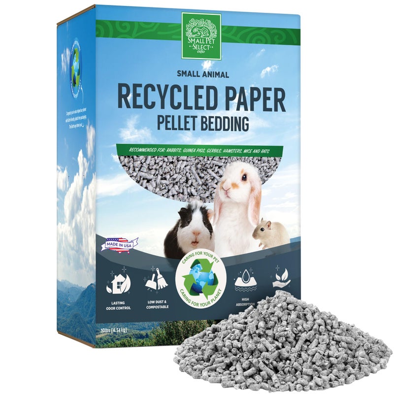 Small Pet Select Recycled Paper Pellet Bedding Litter for Rabbit Guinea Pig Hamster Bunny and Other Small Animals 10lb