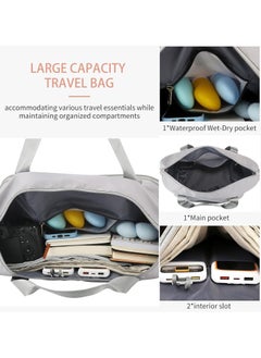 MLADEN Rolling Duffle Bag with Wheels 3-Layers Expandable Travel Bag Foldable Carry-on Bag with Detachable Wheels Large Gym Bag Weekend Bag Travel Luggage Bag Tote Bags for Men and Women(Grey)  - Image 3