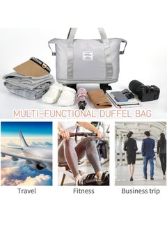 MLADEN Rolling Duffle Bag with Wheels 3-Layers Expandable Travel Bag Foldable Carry-on Bag with Detachable Wheels Large Gym Bag Weekend Bag Travel Luggage Bag Tote Bags for Men and Women(Grey)  - Image 5