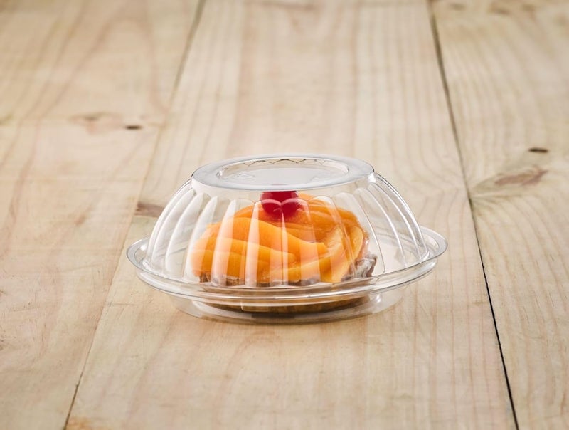 Darnel Clear 48 oz Reversible Bowl Combo Pack (Base & Lid), 100 units/cs. This premium, upscale container w/dome lid is perfect for salads, side Items, desserts/pastries. - Image 4