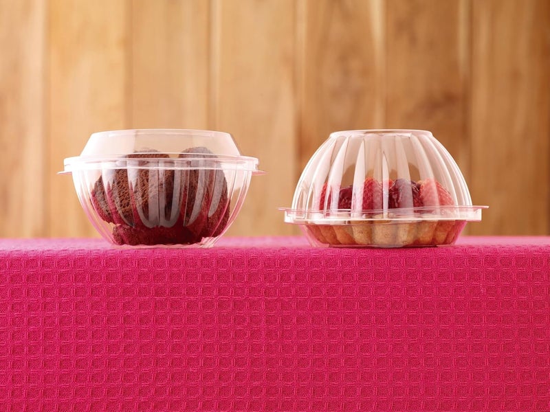 Darnel Clear 48 oz Reversible Bowl Combo Pack (Base & Lid), 100 units/cs. This premium, upscale container w/dome lid is perfect for salads, side Items, desserts/pastries. - Image 3