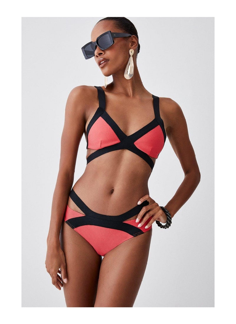 Karen Millen - Bandage Colour Block Bikini Bottoms - Image 1