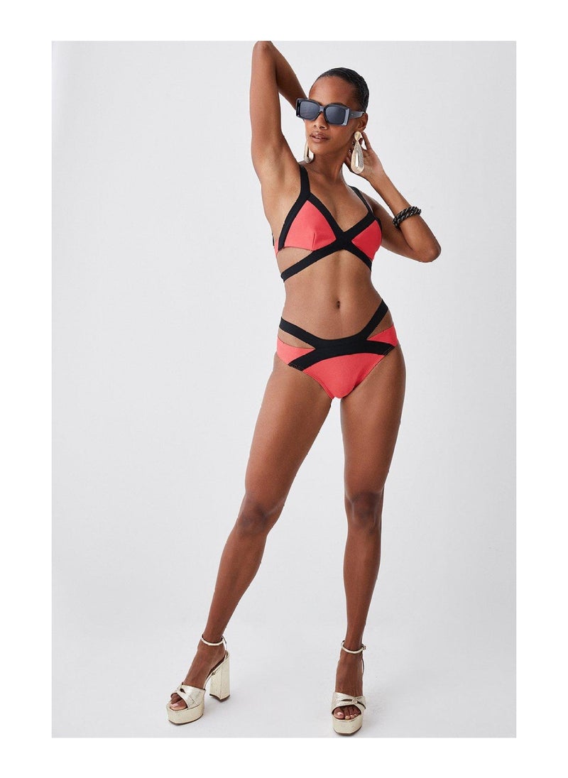 Karen Millen - Bandage Colour Block Bikini Bottoms - Image 1