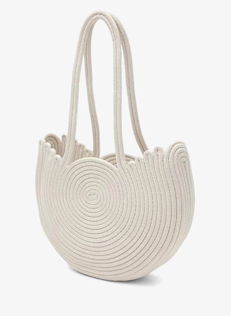 Shule Bags  Gusta Medium Wicker Shoulder Bag – Cream. for Women | Best Price UAE